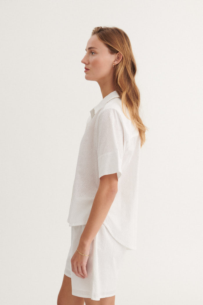 Basic Apparel Lotus SS Shirt Skjorter 423 Bright White